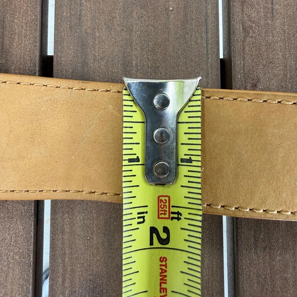Pepe‎ Jeans London Tan Italian Leather Belt Large PEPE Buckle P3001 Mens 36